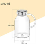 Wilmax Getränkeset 7-teilig mit Krug 2100 ml mit Edelstahldeckel und Filter und 6 gehämmerte Gläser 320 ml