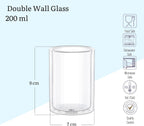 Wilmax Doppelwandiges Glas 200 ml 6er-Set Transparent