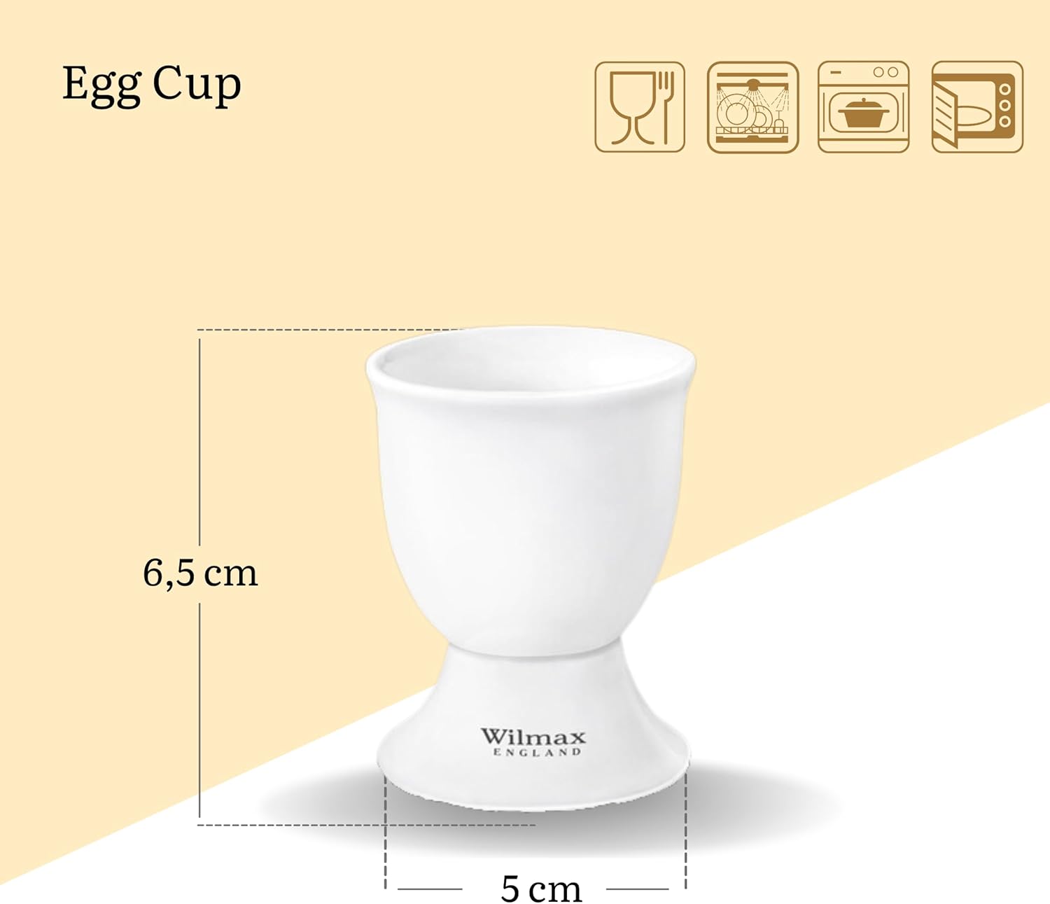 Wilmax Eierbecher 5 × 6,5 cm Weiß aus Porzellan