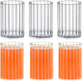 Wilmax Geriffeltes Glas 200 ml 6er-Set Transparent aus Borosilikatglas