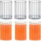 Wilmax Geriffeltes Glas 200 ml 6er-Set Transparent aus Borosilikatglas