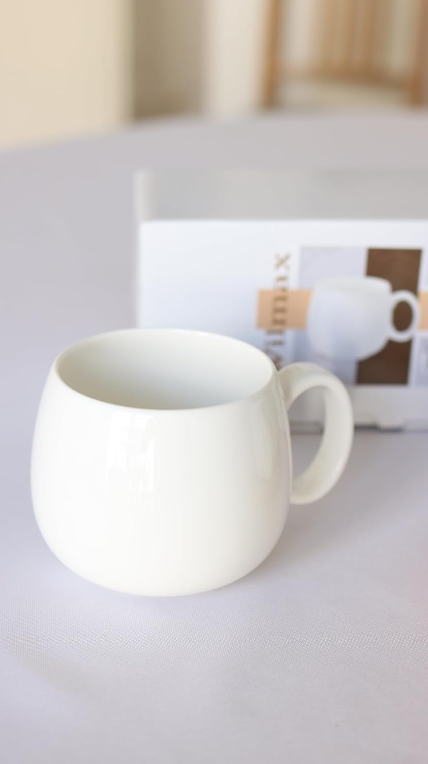 Wilmax Servierset 4-teilig mit Bambustellern 17,5 cm und Porzellanbechern 400 ml