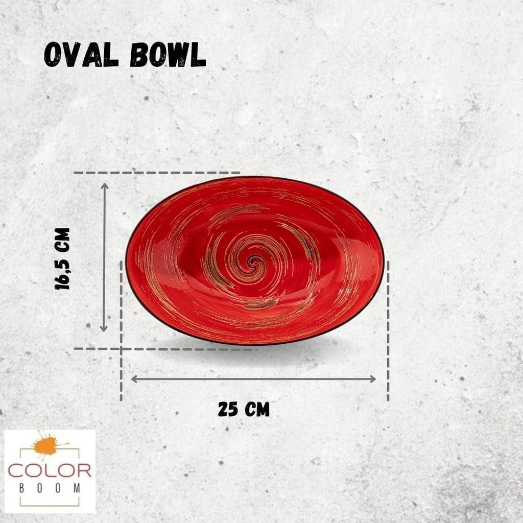 Wilmax Schale oval 25 cm Rot Porzellan WL-669240/A
