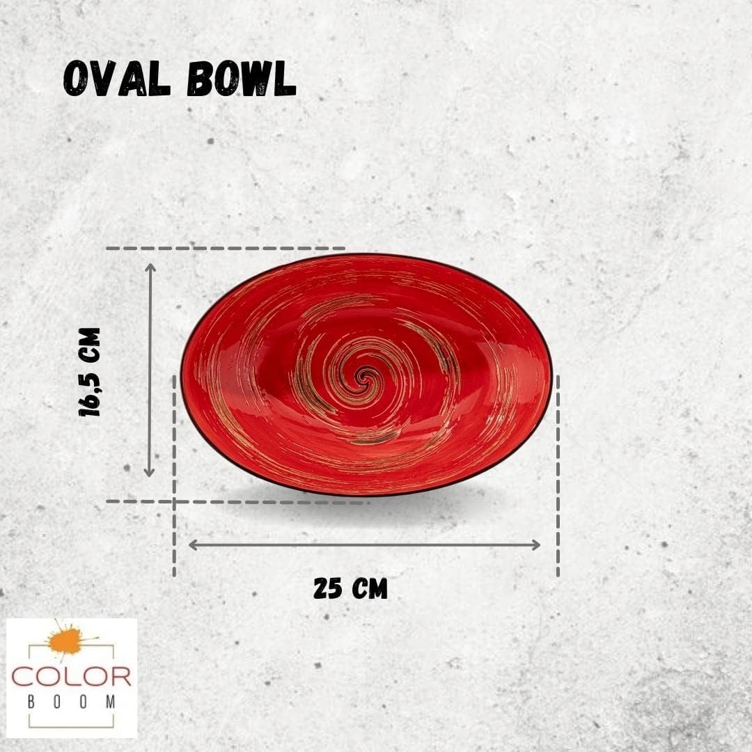 Wilmax Ovale Schale 25 cm Rot aus Porzellan