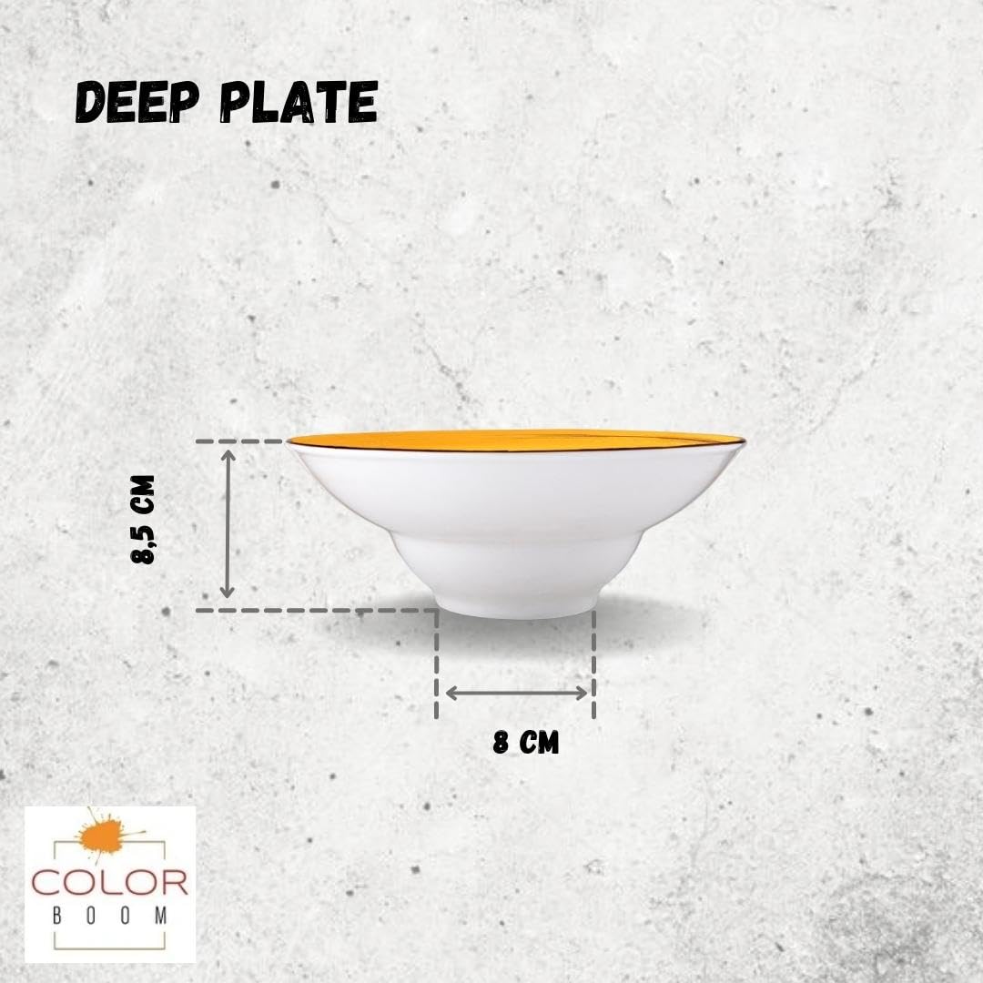 Wilmax WL-669423/A Porzellan Tiefe Platte, Gelb, 22.5cm Durchmesser, 1100mL Kapazität