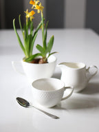 Wilmax Tasse mit Untertasse 240 ml Weiß Porzellan 6er Set WL-880105/6C