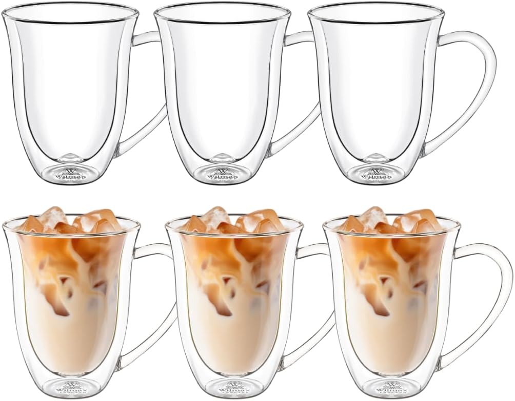 Wilmax Doppelwandiger Becher 250 ml Borosilikatglas 6er Set WL-888725/A6