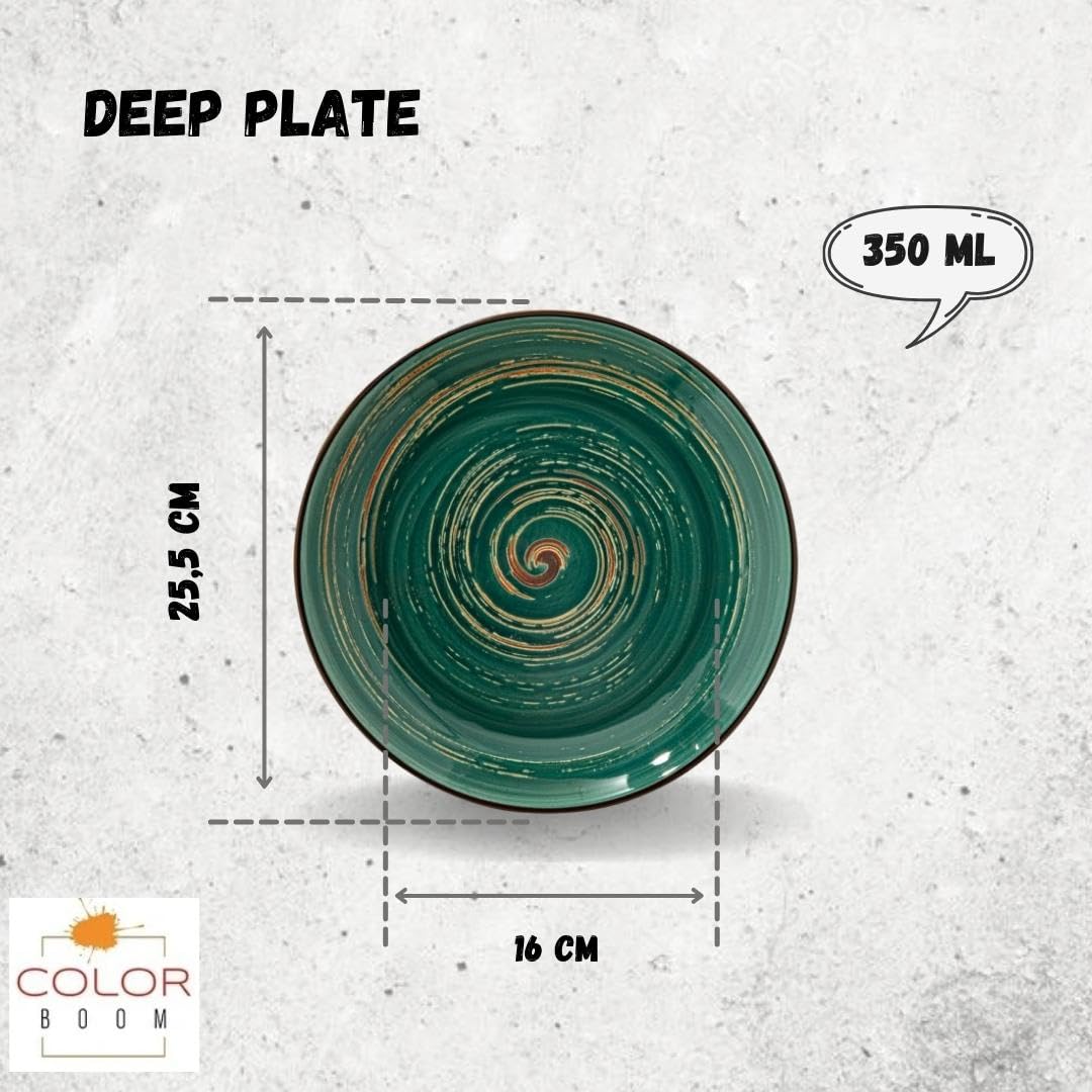 Wilmax WL-669527/A Porzellan Tiefe Platte, Grün, 25.5cm Durchmesser, 350mL Kapazität