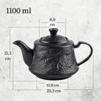 Wilmax Teekanne SlateStone Schwarz 1100 ml Porzellan WL-661159/A