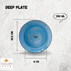 Wilmax Tiefer Teller 25,5 cm 350 ml Blau aus Porzellan