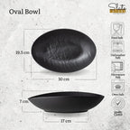 Wilmax Ovale Servierschale SlateStone Schwarz 30 x 19.5 x 7 cm Porzellan WL-661121/A