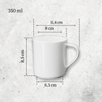 Wilmax Servierset 4-teilig mit Bambustellern 17,5 cm und Porzellanbechern 350 ml