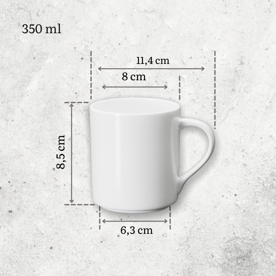 Wilmax Servierset 4-teilig mit Bambustellern 17,5 cm und Porzellanbechern 350 ml
