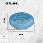 Wilmax Ovale Schale 30 cm Blau aus Porzellan