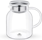 Wilmax Karaffe 1000 ml Thermoglas mit Edelstahl Deckel Transparent WL-888213/A