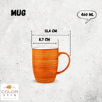 Wilmax Becher 460 ml Orange Porzellan 6er Set WL-669337/A6