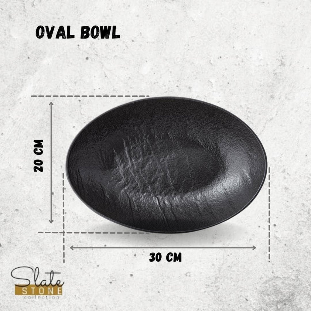 Wilmax Ovale Servierschale SlateStone Schwarz 30 x 19.5 x 7 cm Porzellan WL-661121/A