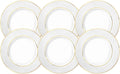 Wilmax Speiseteller 25.5 cm Weiß Goldrand Porzellan 6er Set WL-880102104/A6