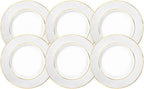 Wilmax Speiseteller 25.5 cm Weiß Goldrand Porzellan 6er Set WL-880102104/A6