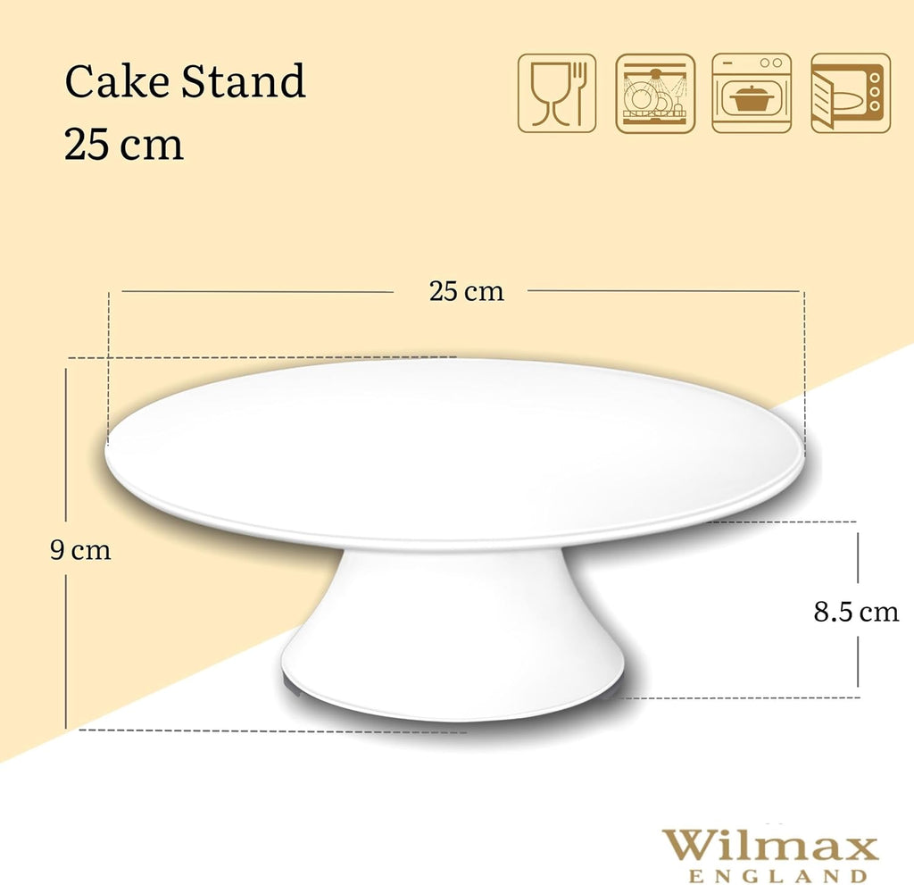 Wilmax Tortenständer 25 cm Weiß aus Porzellan