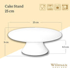 Wilmax Tortenständer 25 cm Weiß aus Porzellan