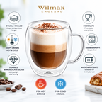 Wilmax Doppelwandiger Glasbecher 400 ml Transparent