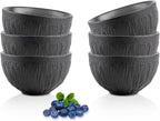 Wilmax Schale 600 ml 6er-Set Schwarz aus Porzellan
