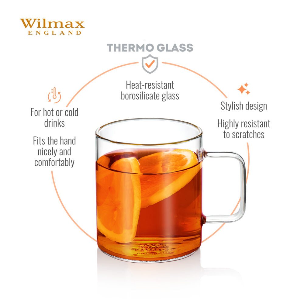 Wilmax Glastasse 500 ml Borosilikatglas Transparent WL-888608/A