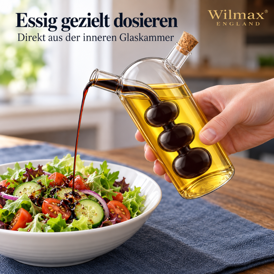 Wilmax Öl- und Essigflasche 300/60 ml Transparent aus Glas