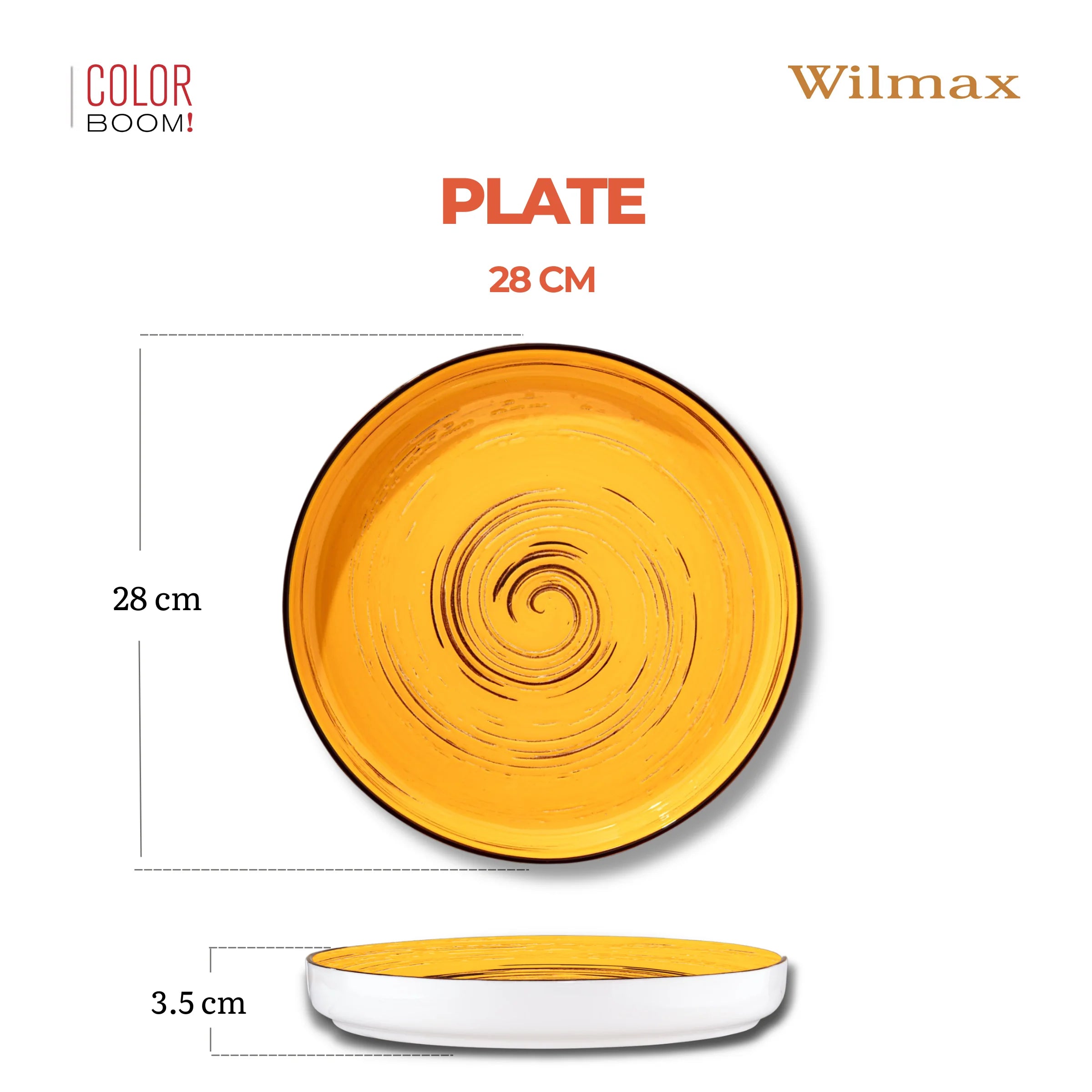 Wilmax Teller 28 cm Gelb aus Porzellan