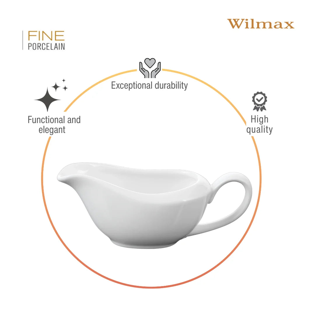 Wilmax Sauciere 100 ml Weiß aus Porzellan