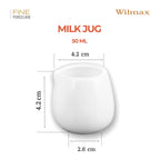 Wilmax Milchkännchen 50 ml Weiß aus Porzellan
