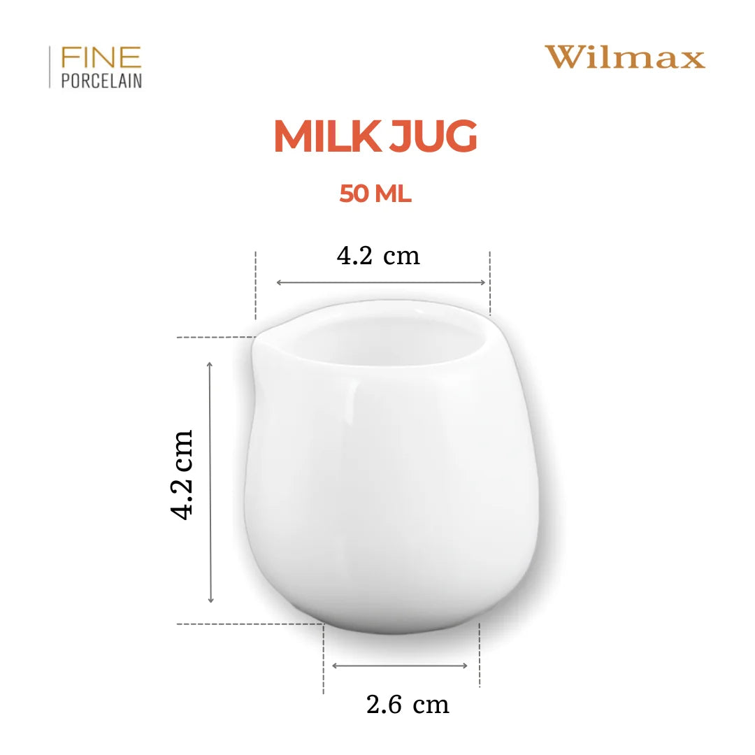 Wilmax Milchkännchen 50 ml Weiß aus Porzellan