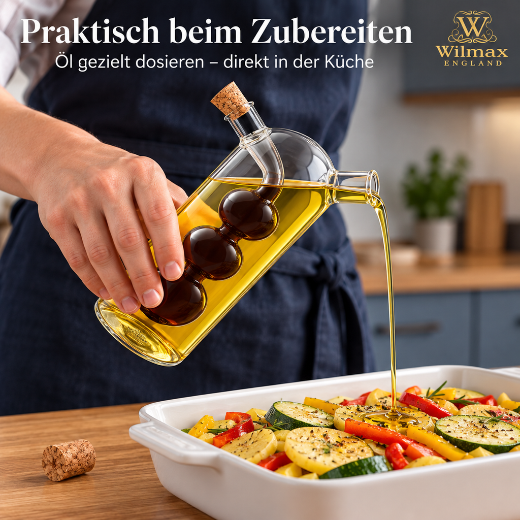 Wilmax Öl- und Essigflasche 300/60 ml Transparent aus Glas