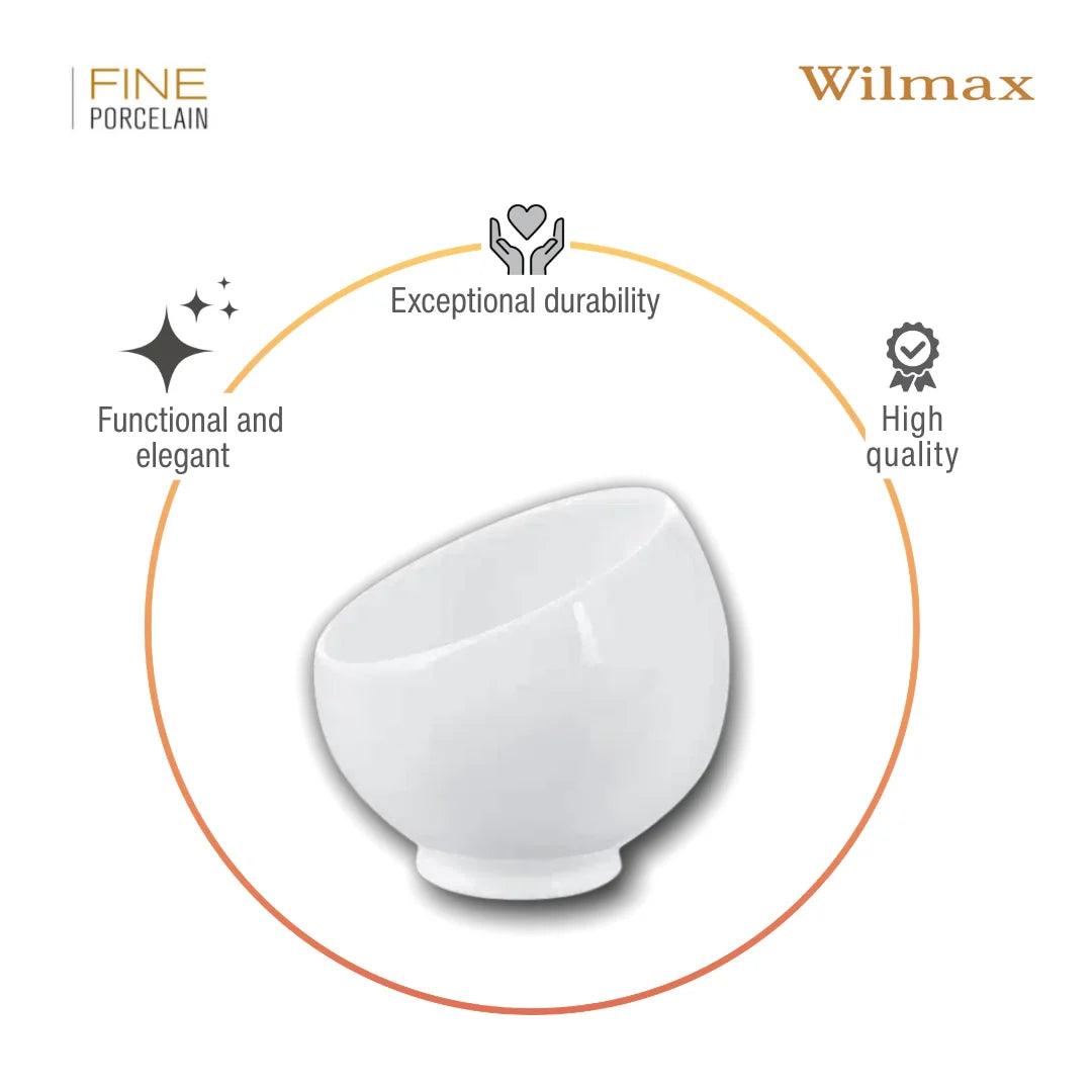 Wilmax Zuckerschale 8,5 × 9 cm 6er-Set Weiß aus Porzellan