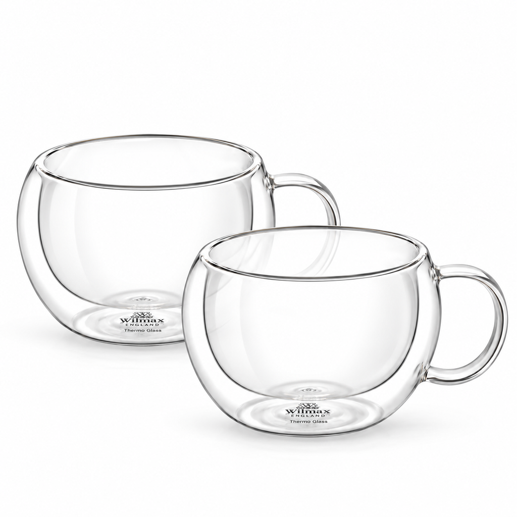 Wilmax Doppelwandige Glastasse 250 ml 2er-Set Transparent