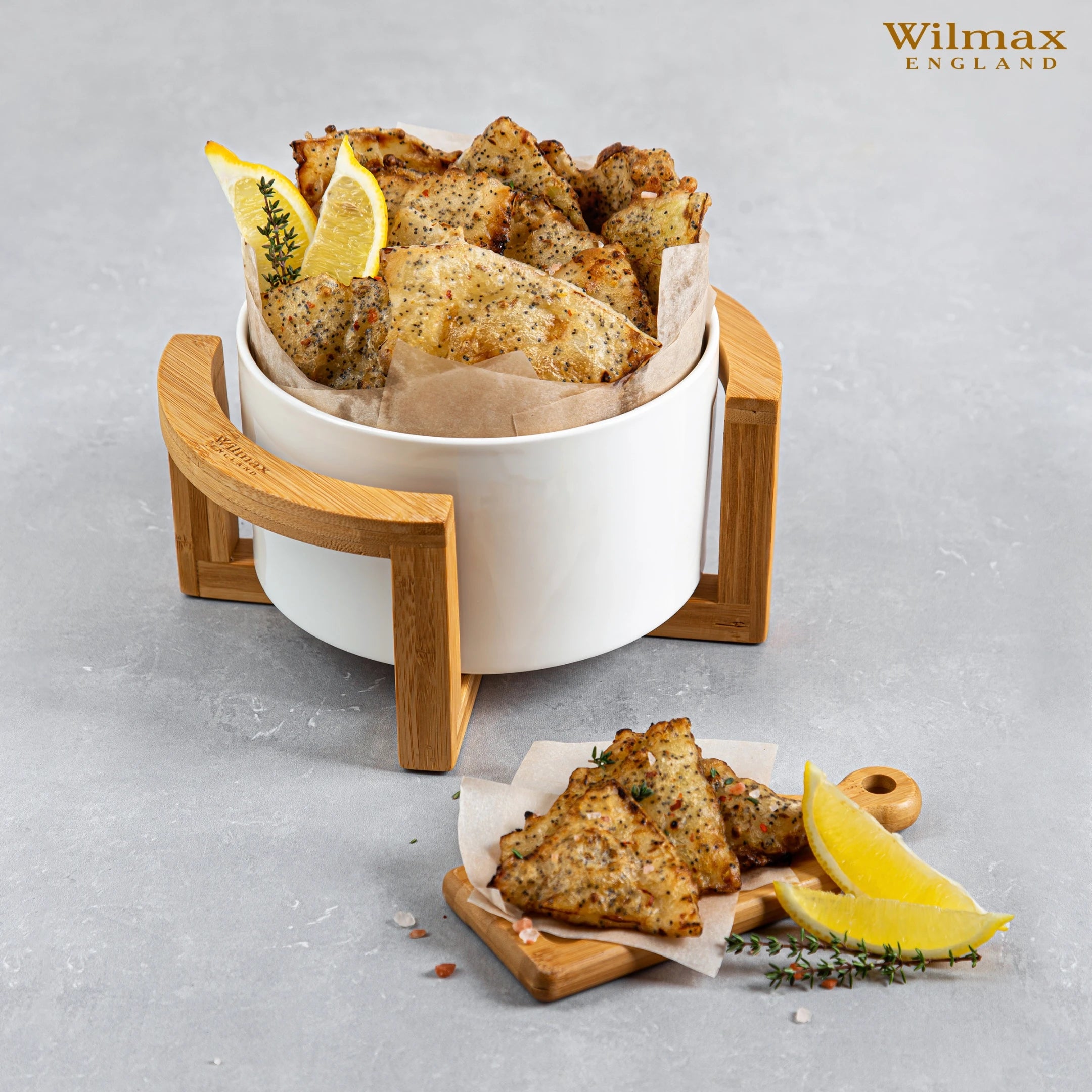 Wilmax Schalenständer 24,5 × 11 cm Natur aus Bambus