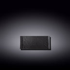 Wilmax Servierplatte 15 × 8 cm Schwarz aus Porzellan