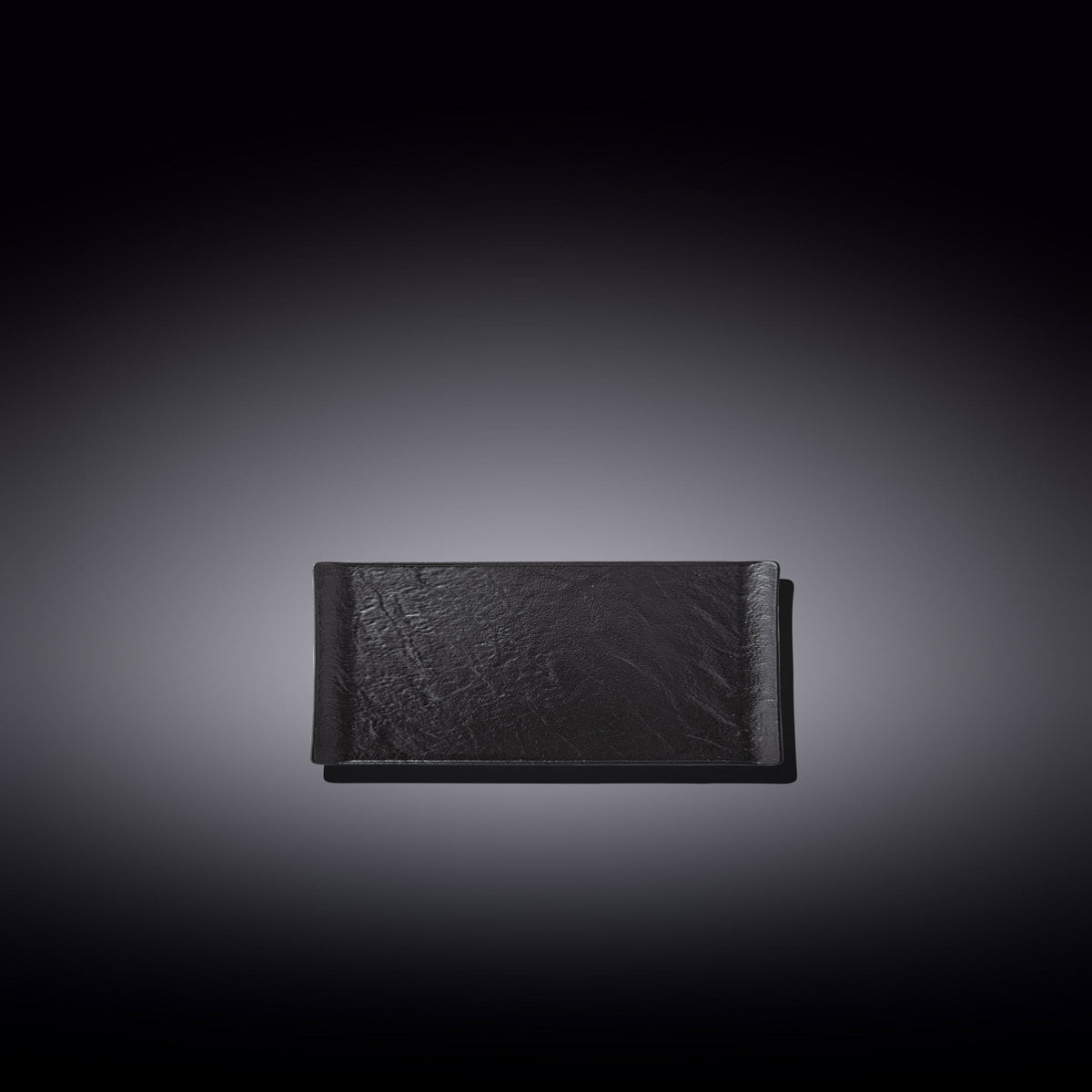 Wilmax Servierplatte 15 × 8 cm Schwarz aus Porzellan
