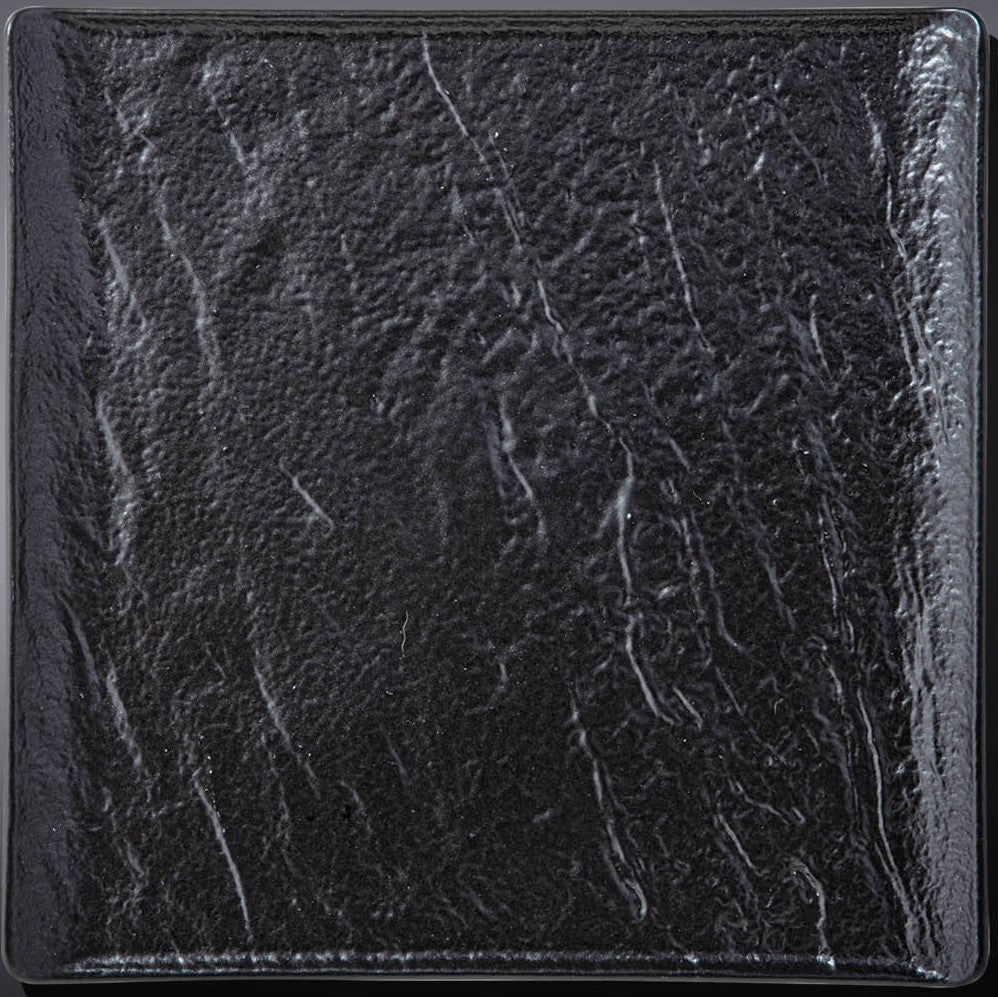 Wilmax Quadratische Servierplatte 13 × 13 cm Schwarz aus Porzellan