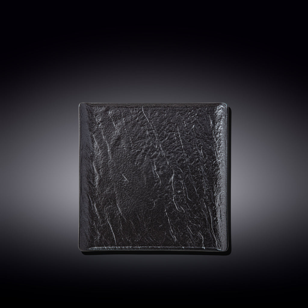 Wilmax Quadratischer Teller SlateStone Schwarz 17 x 17 cm Porzellan WL-661105/A