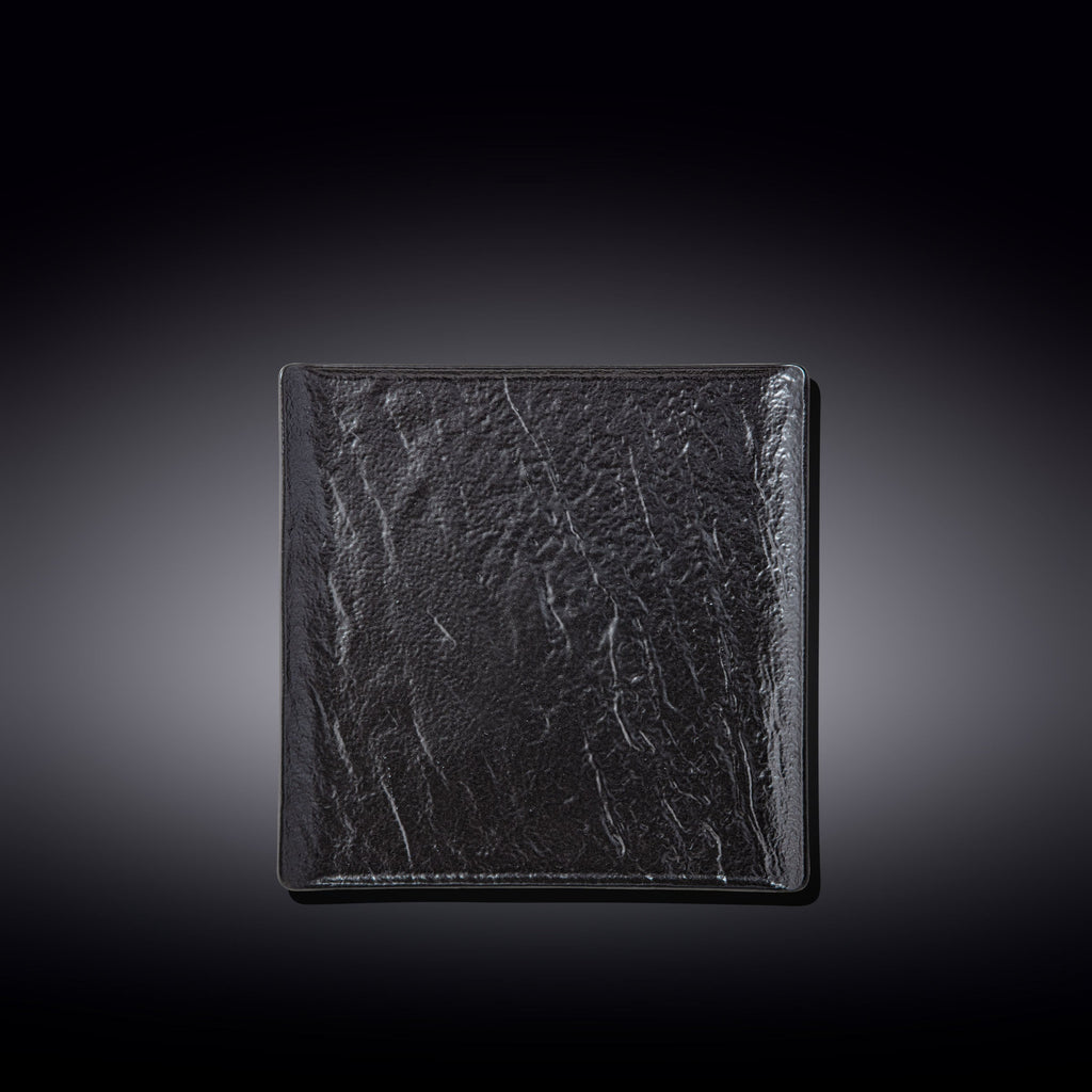 Wilmax Quadratische Servierplatte 17 × 17 cm Schwarz aus Porzellan