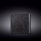 Wilmax Quadratische Servierplatte 17 × 17 cm Schwarz aus Porzellan