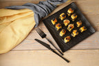 Wilmax Quadratische Servierplatte 21,5 × 21,5 cm 3er-Set Schwarz aus Porzellan
