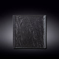 Wilmax Quadratische Servierplatte 21,5 × 21,5 cm Schwarz aus Porzellan