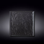 Wilmax Quadratische Servierplatte 21,5 × 21,5 cm Schwarz aus Porzellan