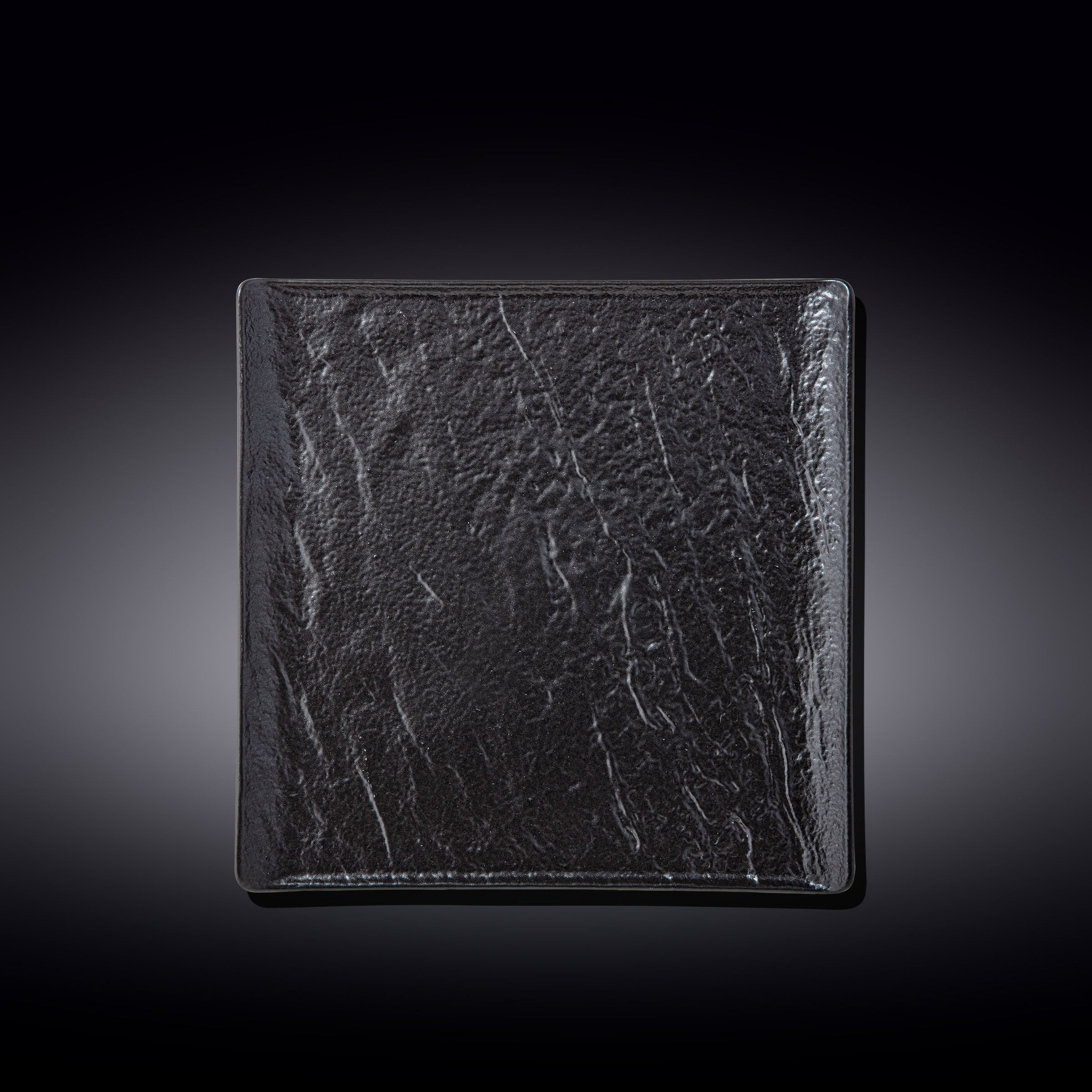 Wilmax Quadratische Servierplatte 21,5 × 21,5 cm Schwarz aus Porzellan