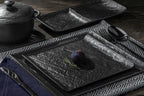 Wilmax Quadratische Servierplatte 13 × 13 cm Schwarz aus Porzellan