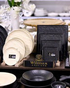 Wilmax Quadratische Servierplatte 13 × 13 cm Schwarz aus Porzellan