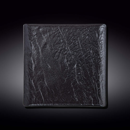 Wilmax Quadratische Platte 27 x 27 cm 2er Set SlateStone Schwarz WL-661107/A2